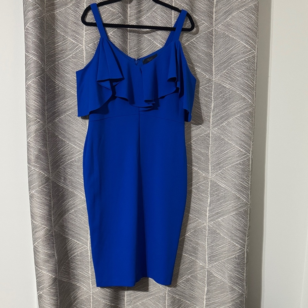 Elegant Blue Ruffle Dress